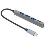 TYPE-C HUB 3x USB 3.0 SD/TF HAFIZA KART OKUYUCU DOCK STATION (MACBOOK - PC - PLAYSTATİON - XBOX) 6493 POWERMASTER PM-6493