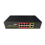 URANIUM 8 PORT 10/100 + 2 PORT 10/100 RJ45 UPLINK POE SWITCH REALTEK CHIPSET 96W POE-8002