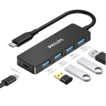 PHILIPS TYPE-C TO 4XUSB 3.0 ÇOKLAYICI 20CM KABLOLU 27069 SWR1603G/93-0.2