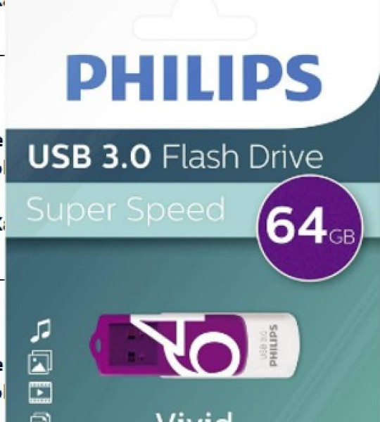 PHİLİPS 64GB USB 3.0 FLASH BELLEK 38229 VİVİD FM64FD00B/00
