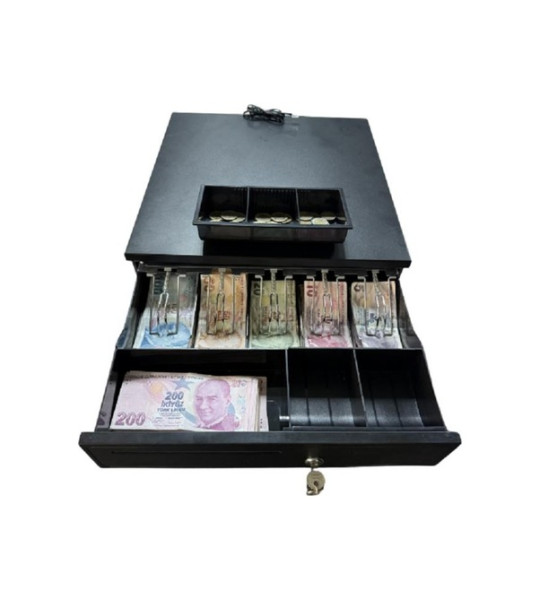 Para Çekmecesi Büyük Boy Elektronik Sistem 5 Adet Banknot 5 Adet Madeni Para Gözlü Pls Sürgü Netum
