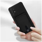 Samsung Galaxy A13 4G Uyumlu Kılıf Kartlıklı Soft Yumuşak Silikon Kılıf Siyah