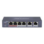 HIKVISION 6 PORT YÖNETİLEMEZ 4 PORT 10/100 POE 2 PORT 10/100 UPLINK POE SWİTCH 35W DS-3E0106P-E/M